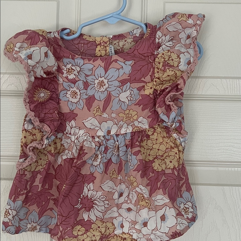 Janie and Jack Pink Floral Blouse
